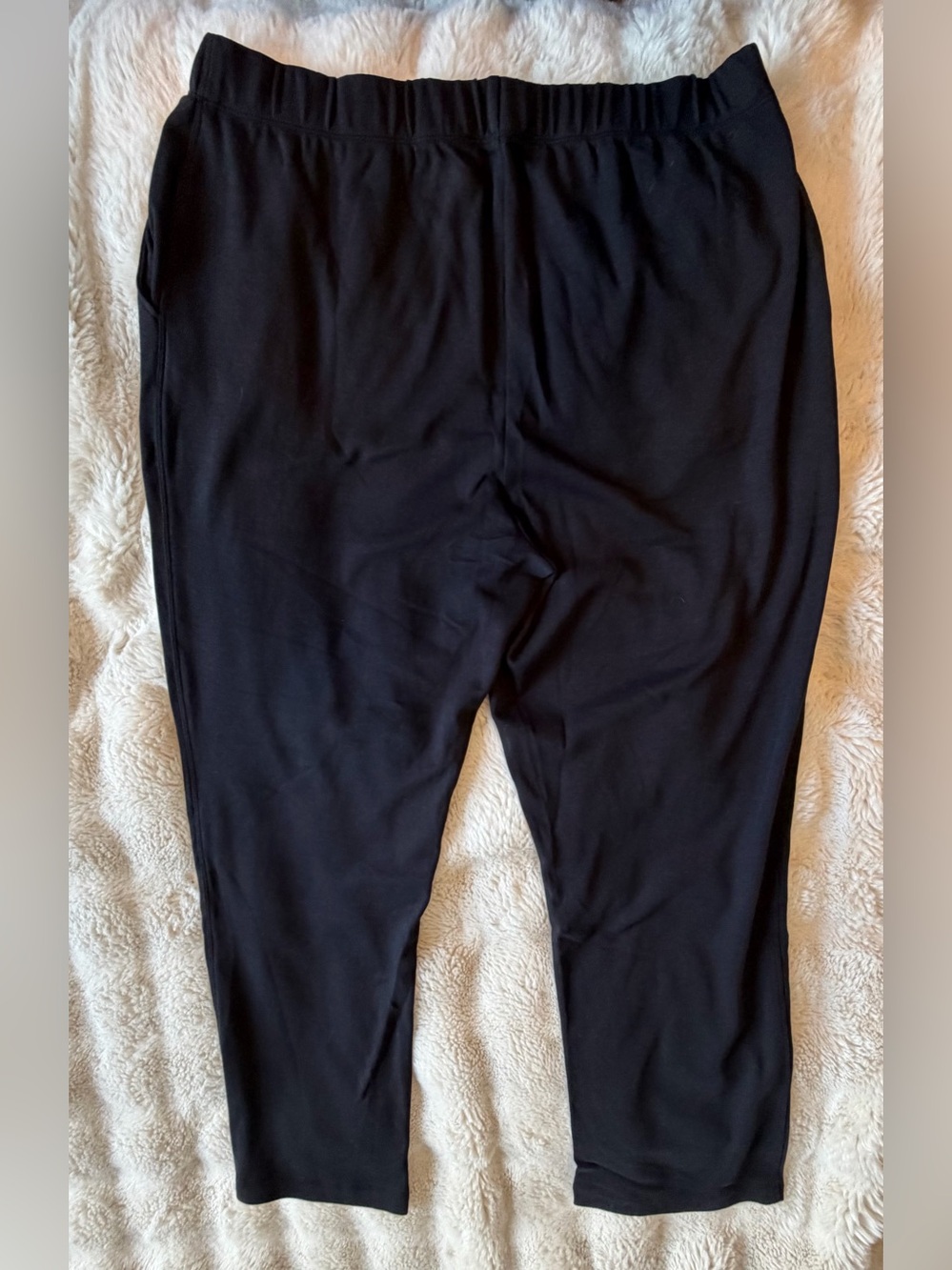 Lands’ End Sport Knit Straight Leg Pants Large 14-16 Black - Picture 3 of 8